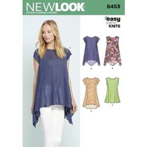 New Look Sewing Pattern 6453 Easy‎ Knit Tops Misses 6-18